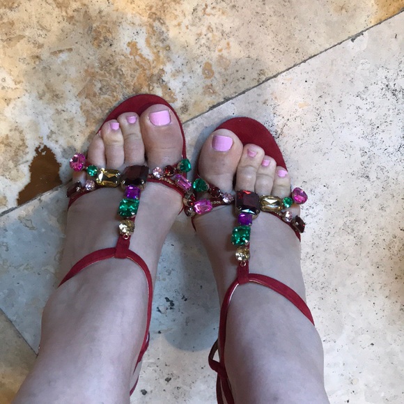 BCBG RED HEEL SANDAL size 7 - Picture 2 of 7